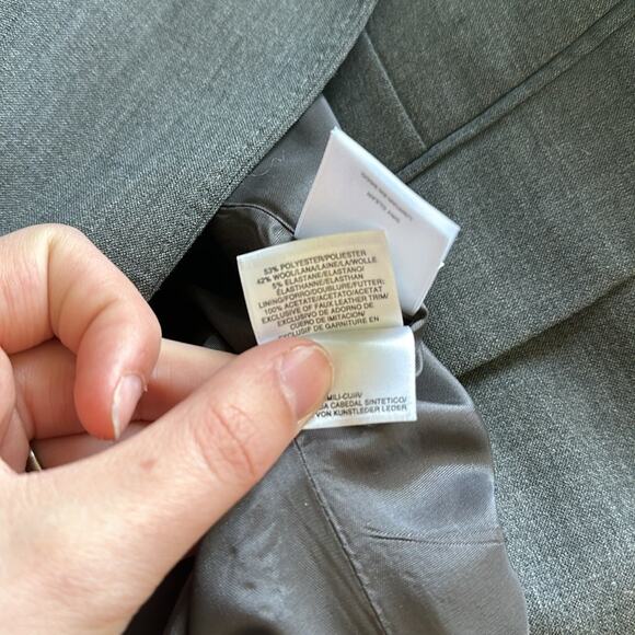 Ann Klein Grey One Button Preppy Wool Blend Dressy ZZ - Picture 13 of 13
